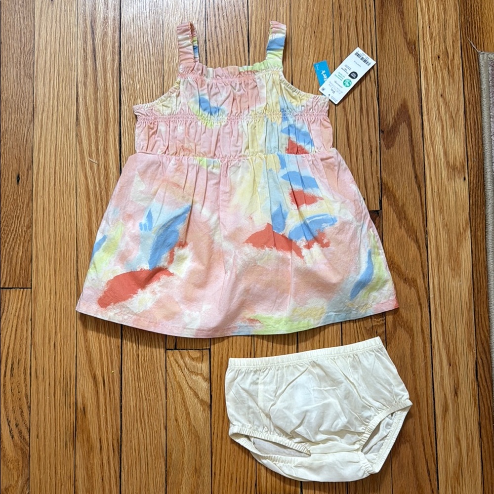 Carters Colorful Baby Dress with Bloomers Easter